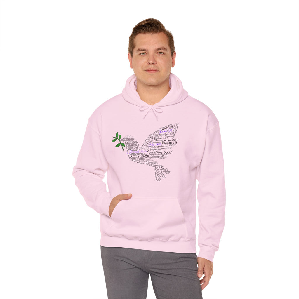 Peace Dove Hoodie — God of Peace Script Graphic Hooded Sweatshirt