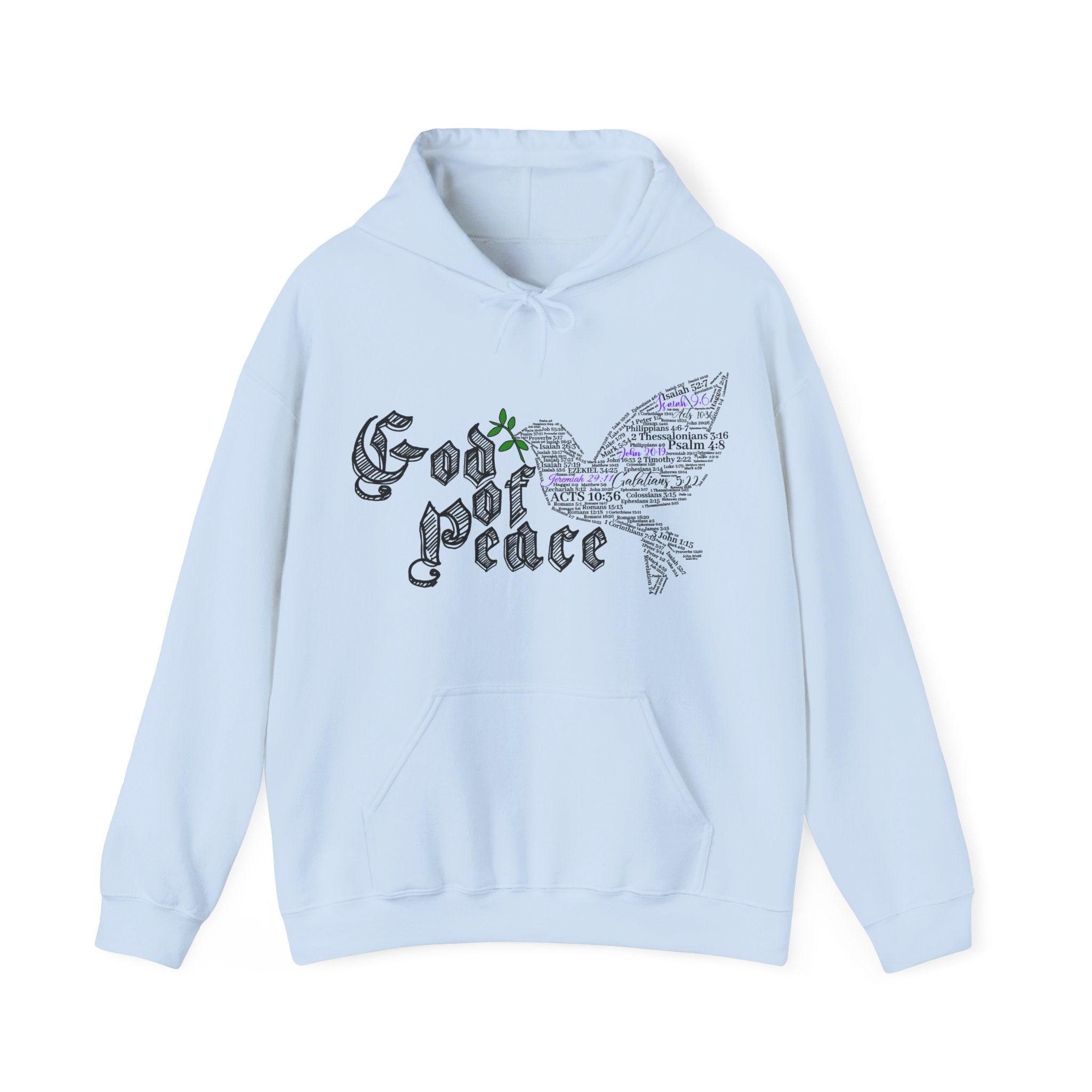 Peace Dove Hoodie — God of Peace Script Graphic Hooded Sweatshirt