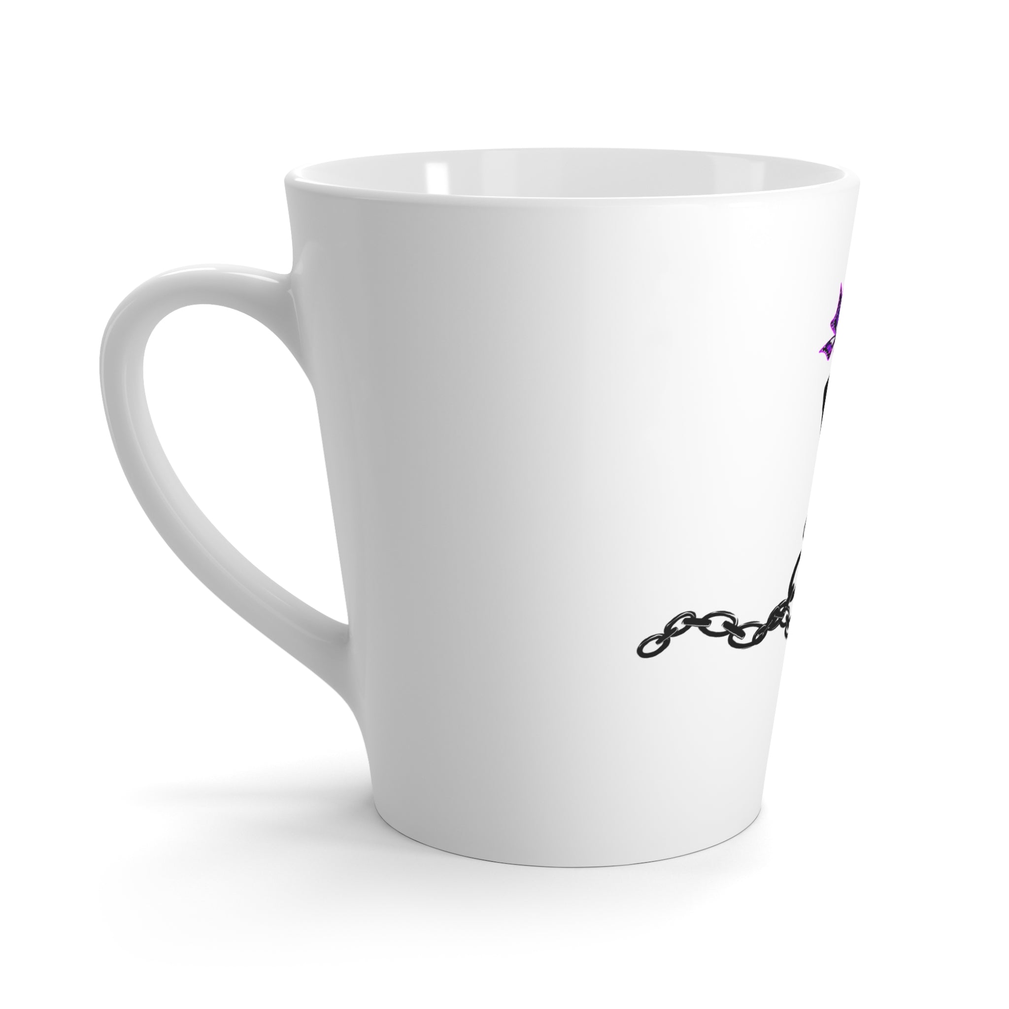 Latte Mug — "Free Indeed" Butterfly & Broken Chains Inspirational Coffee Cup
