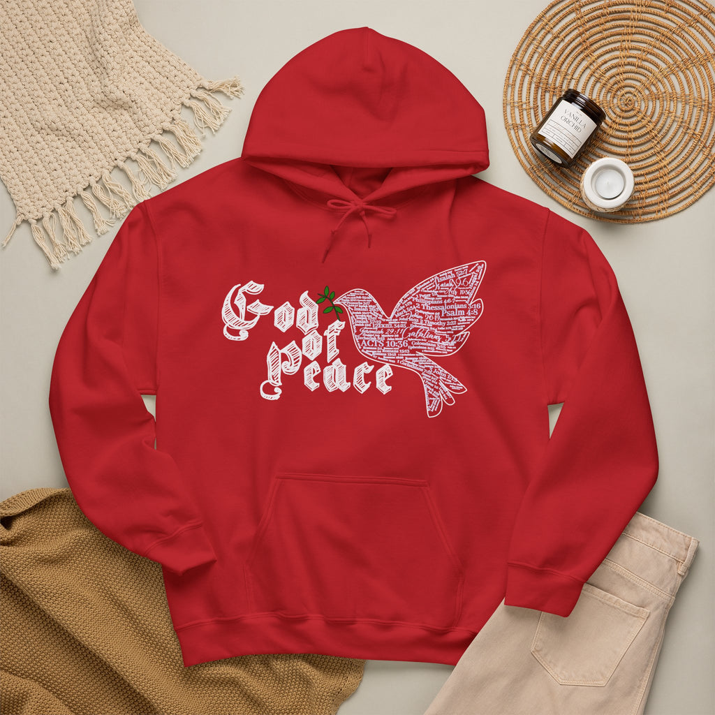 Peace Dove Hoodie — God of Peace Script Graphic Hooded Sweatshirt