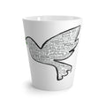 Peace Latte Mug — Dove Silhouette Filled with Bible Verses (Olive Branch Accent)