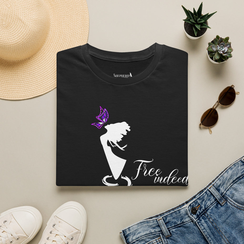 Free Indeed Tee — Inspirational Butterfly & Broken Chains T-Shirt
