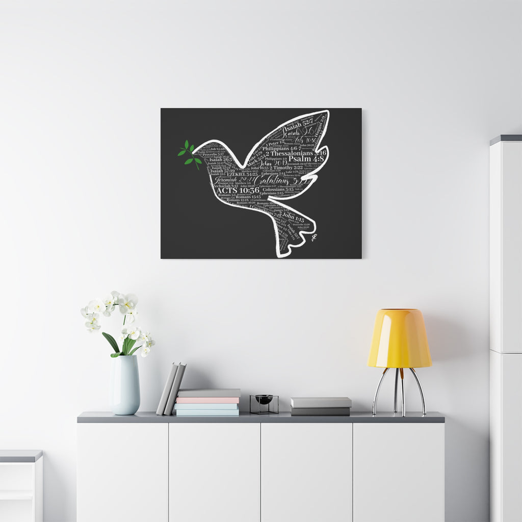 "Peace I Give Unto You" Canvas Wall Art — Scripture Typography  Matte Stretched Canvas