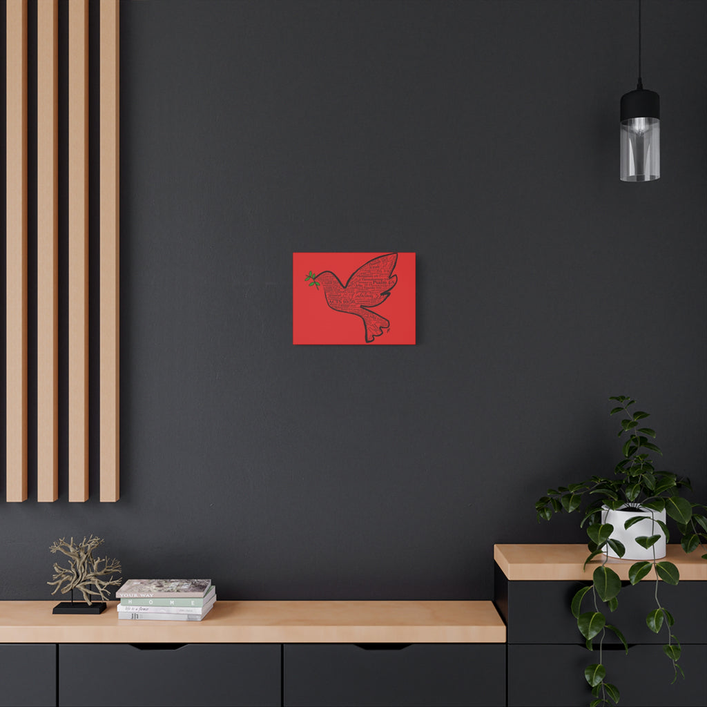 Red "Peace" Scripture Wall Art Canvas – Christian Faith Bible Verse Decor