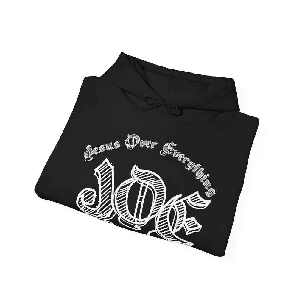 Hoodie — 'Love' Gothic Script Pullover (Love Over Everything)