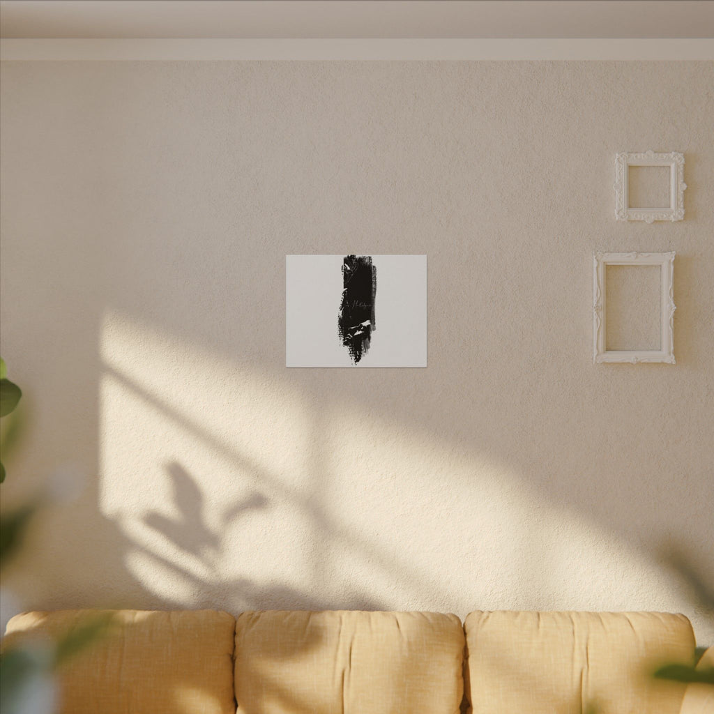 "Hallelujah" Abstract Black Brushstroke Canvas Print — Minimalist Stretched Wall Art