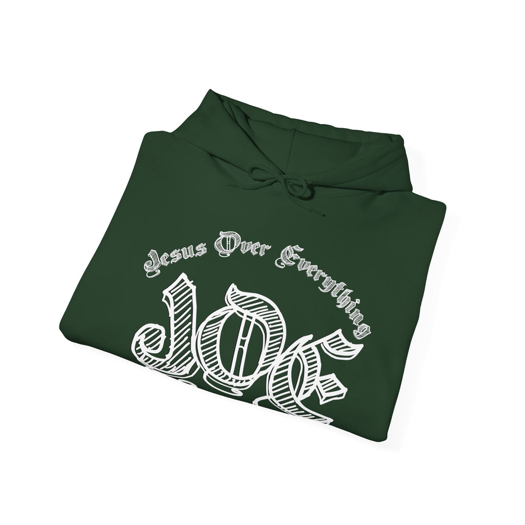 Hoodie — 'Love' Gothic Script Pullover (Love Over Everything)