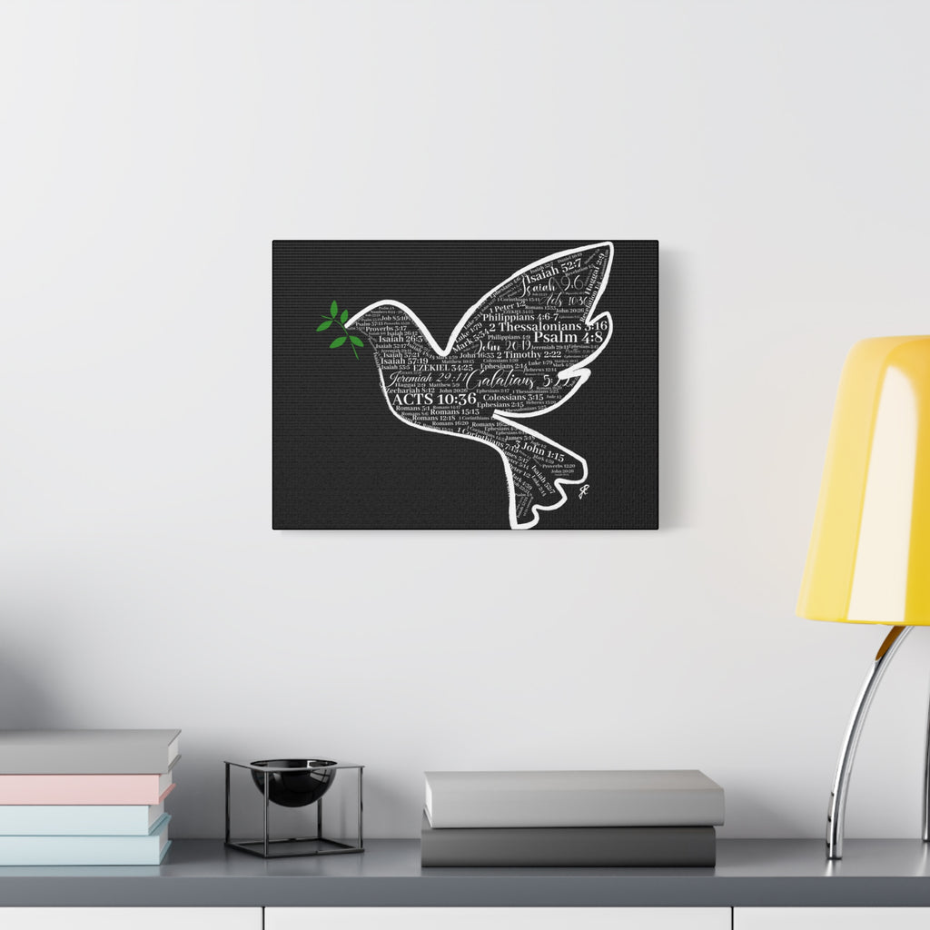 "Peace I Give Unto You" Canvas Wall Art — Scripture Typography  Matte Stretched Canvas