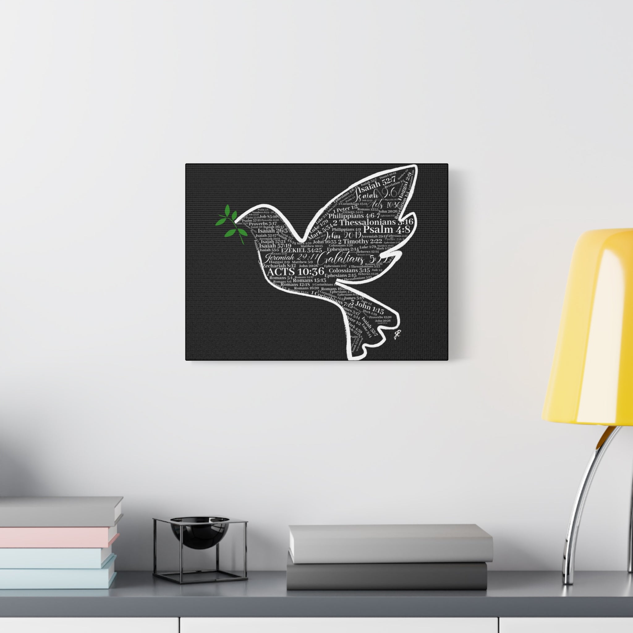 "Peace I Give Unto You" Canvas Wall Art — Scripture Typography  Matte Stretched Canvas