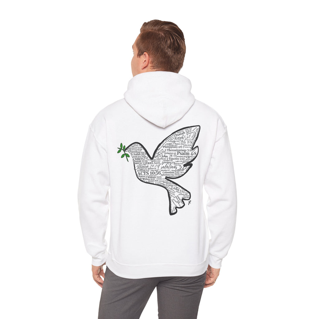 Peace Dove Hoodie — God of Peace Script Graphic Hooded Sweatshirt