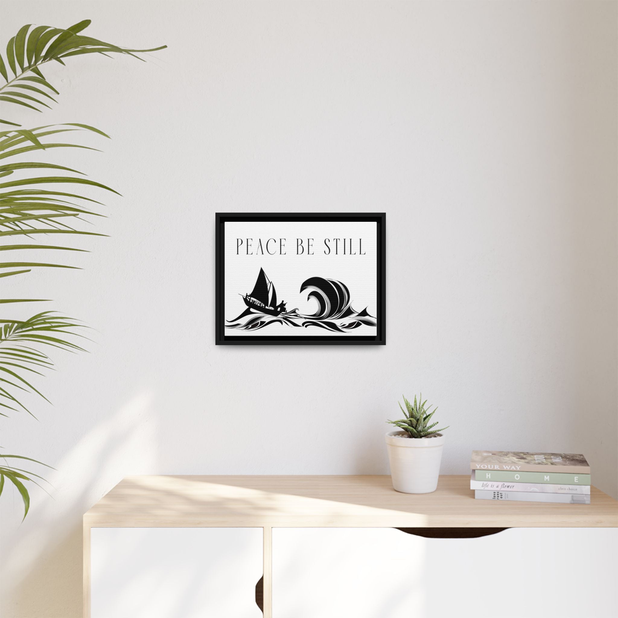 "Peace Be Still" Wall Art — Framed Matte Canvas