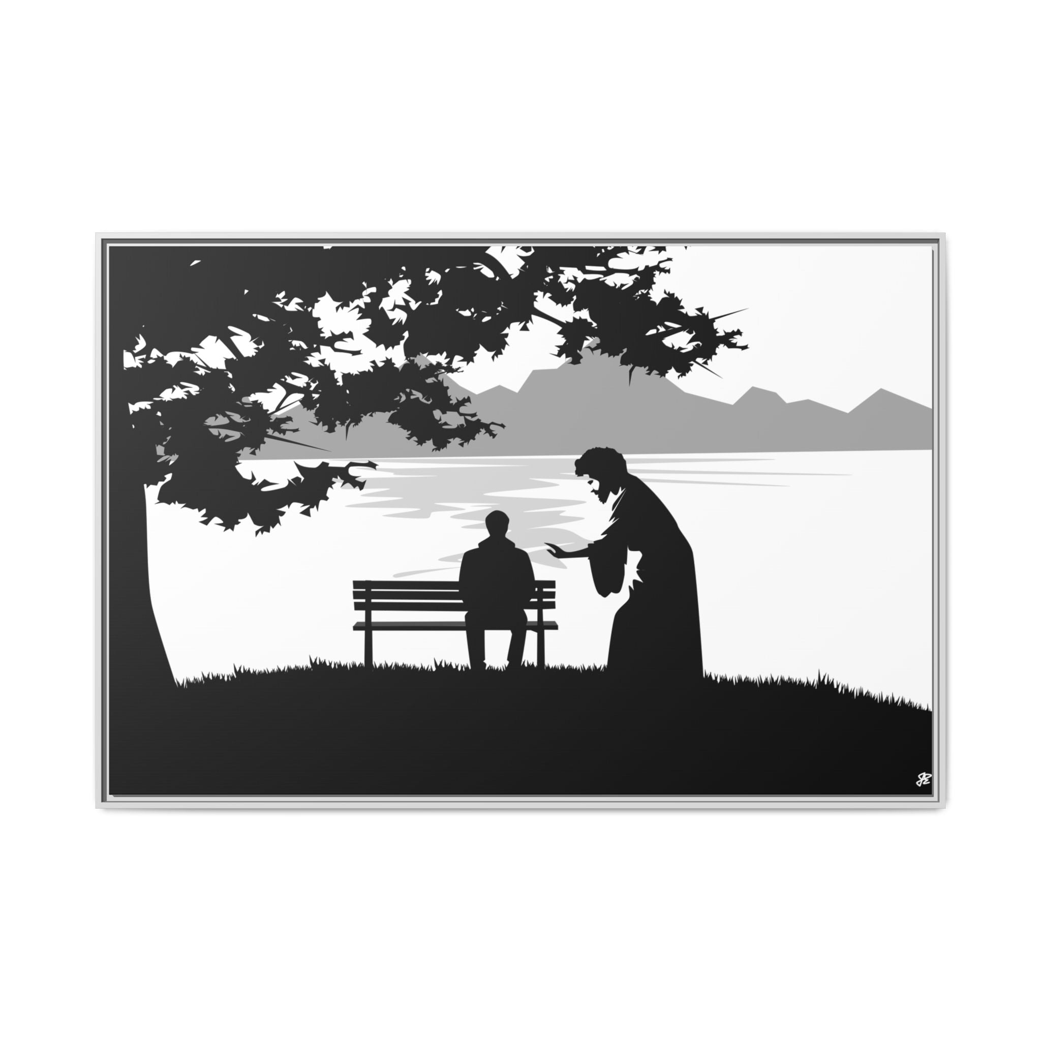 "Alone But Not Alone"-Framed Matte Canvas with Boarder