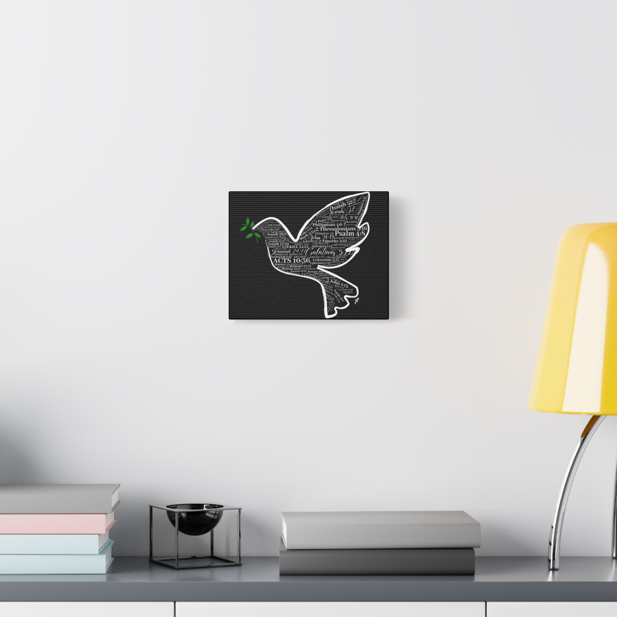 "Peace I Give Unto You" Canvas Wall Art — Scripture Typography  Matte Stretched Canvas