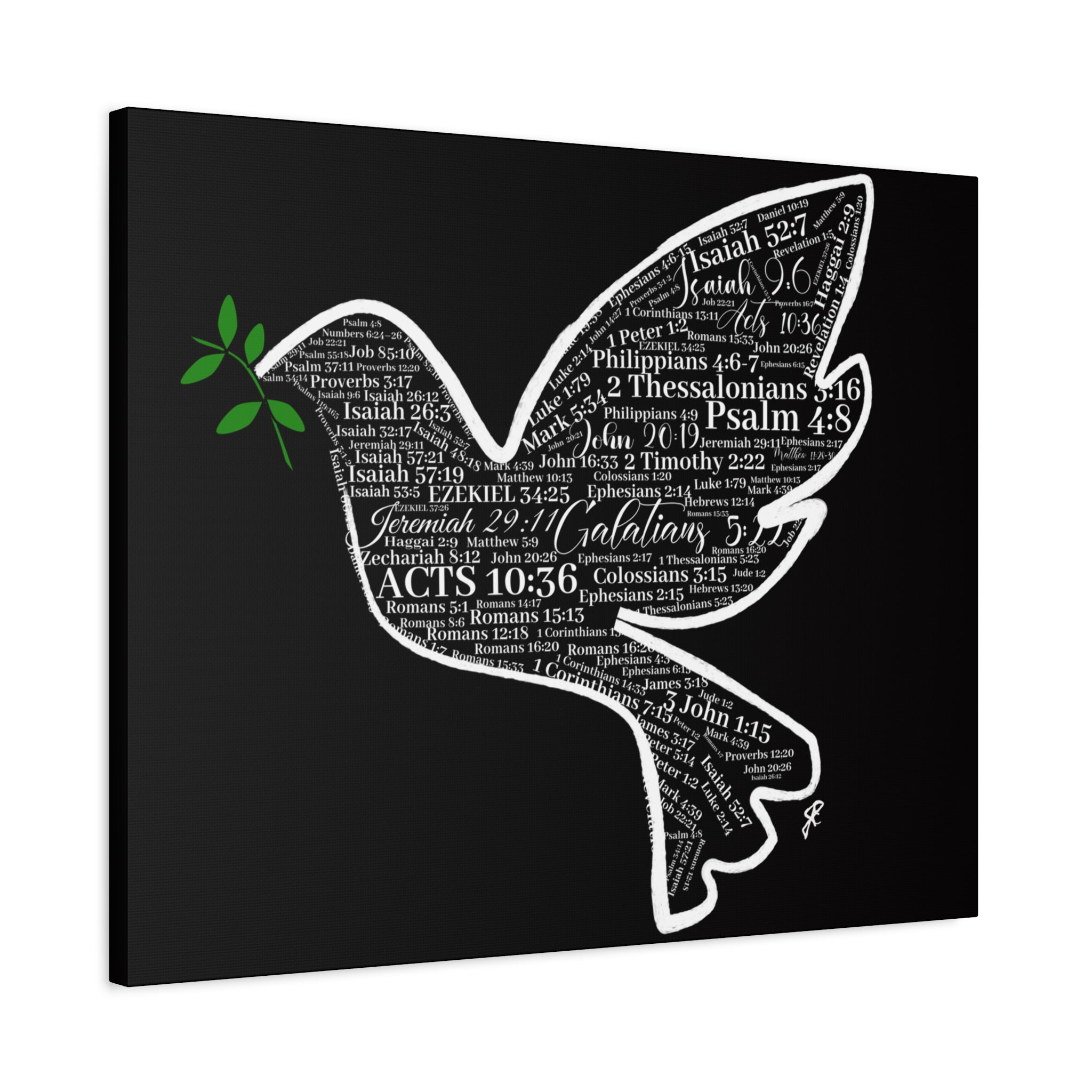 "Peace I Give Unto You" Canvas Wall Art — Scripture Typography  Matte Stretched Canvas