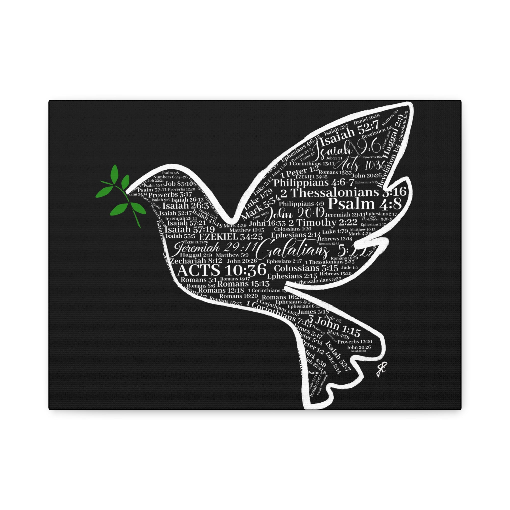 "Peace I Give Unto You" Canvas Wall Art — Scripture Typography  Matte Stretched Canvas