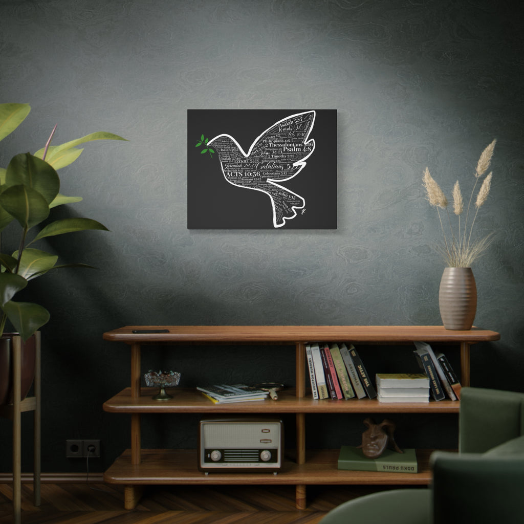 "Peace I Give Unto You" Canvas Wall Art — Scripture Typography  Matte Stretched Canvas