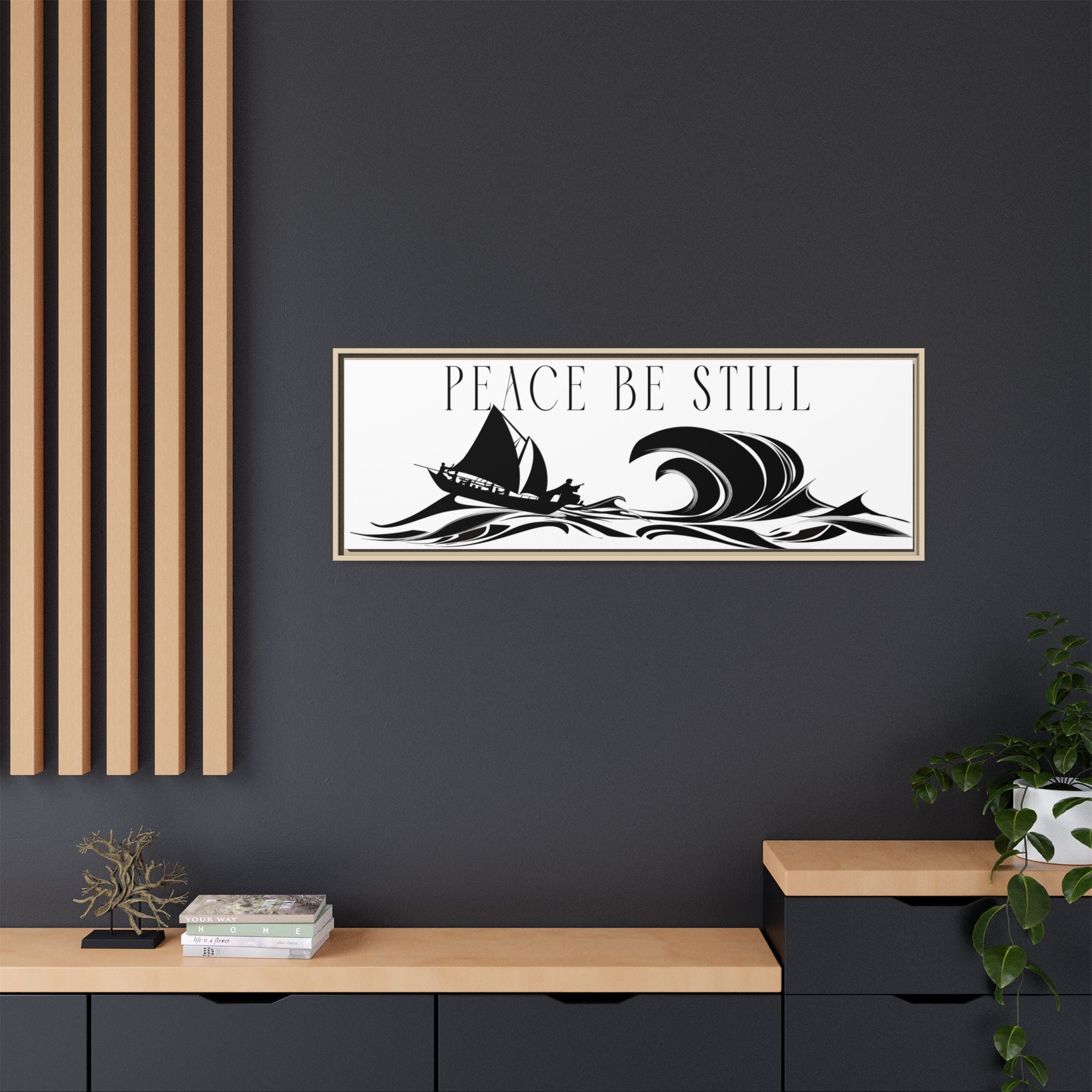 "Peace Be Still" Wall Art — Framed Matte Canvas