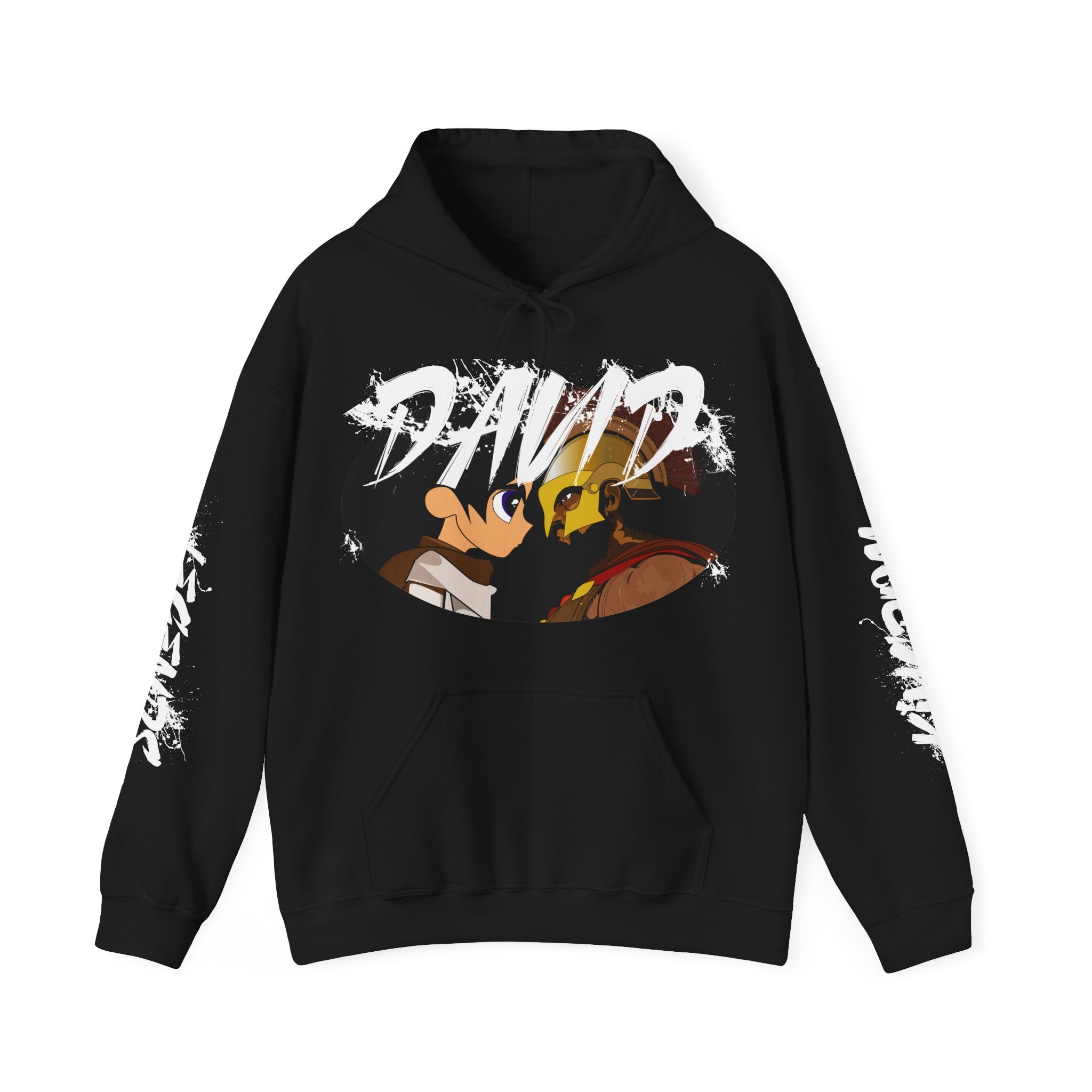 Against Goliath Graphic Hoodie — 'DAVID' Anime-Style Illustration