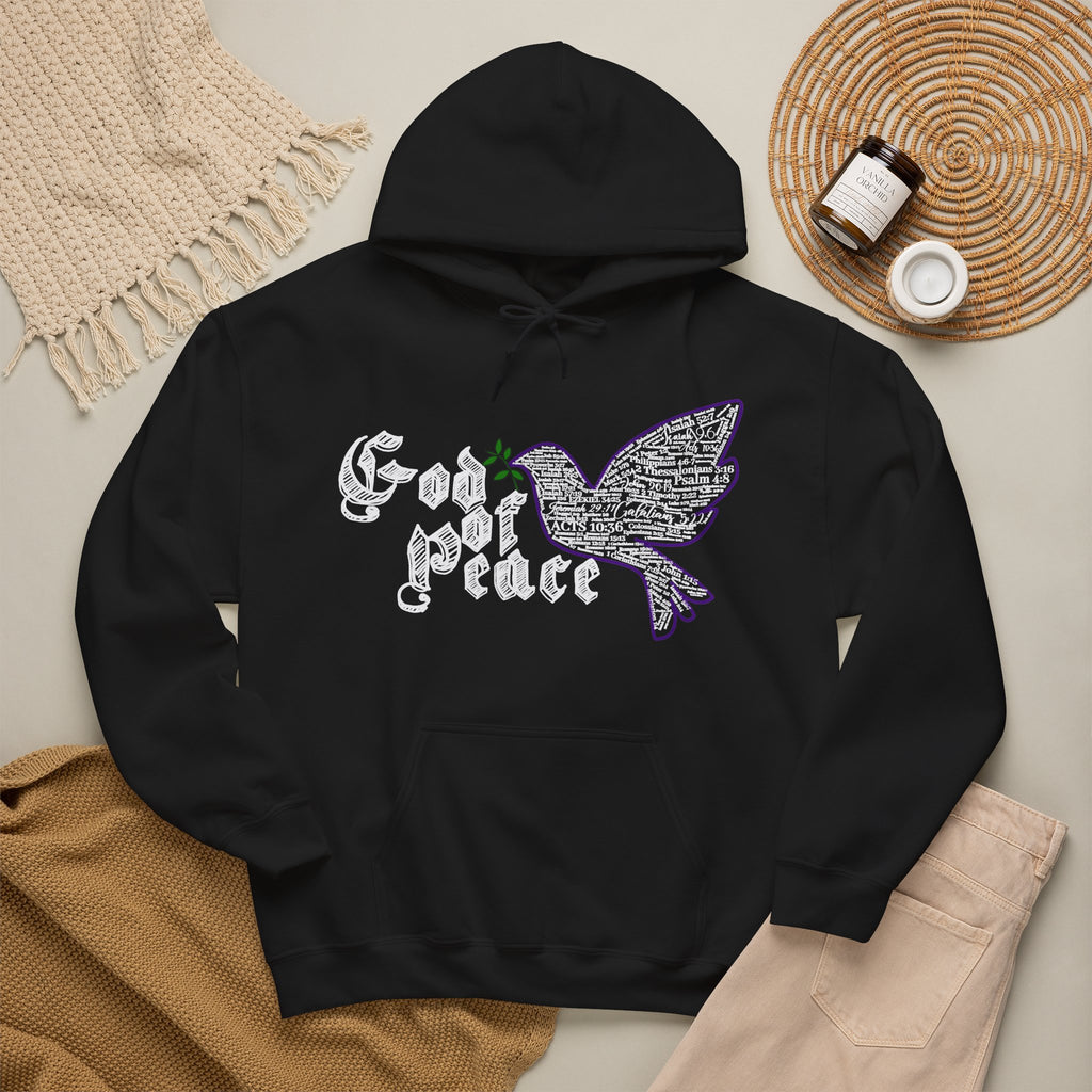 Peace Dove Hoodie — God of Peace Script Graphic Hooded Sweatshirt
