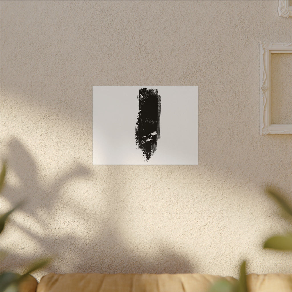 "Hallelujah" Abstract Black Brushstroke Canvas Print — Minimalist Stretched Wall Art