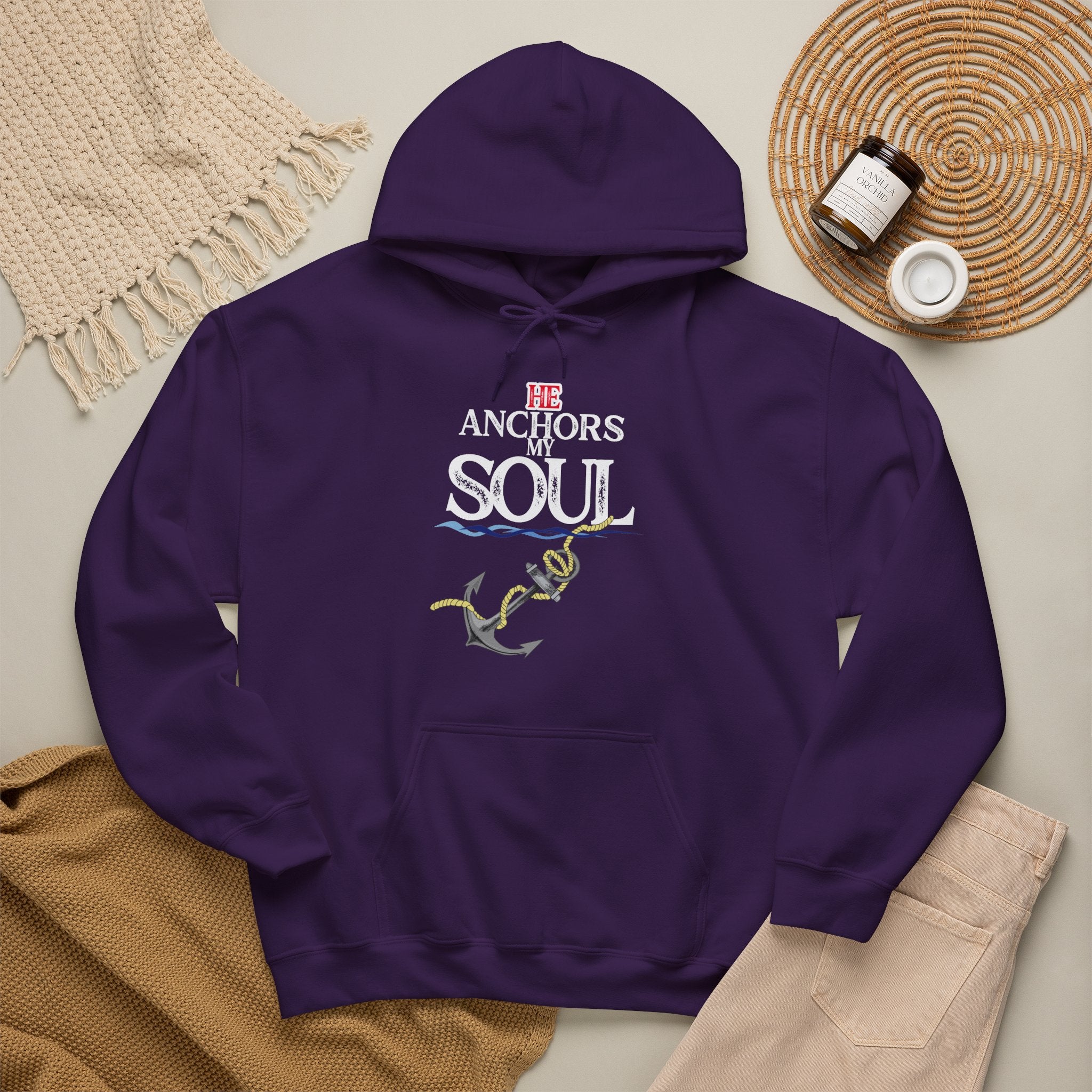 Anchor of My Soul Hoodie - Nautical Anchor & Rope Graphic Sweatshirt