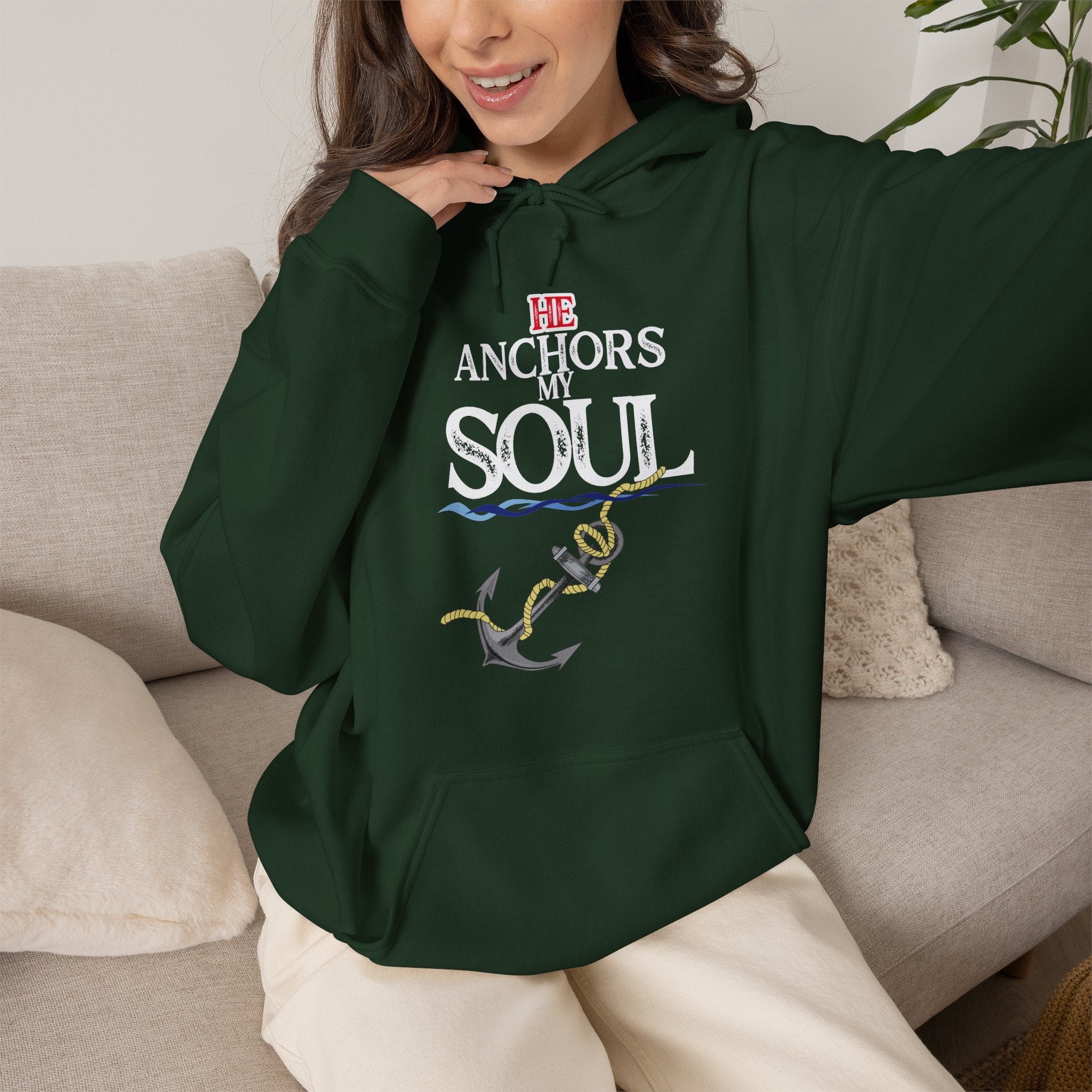 Anchor of My Soul Hoodie - Nautical Anchor & Rope Graphic Sweatshirt