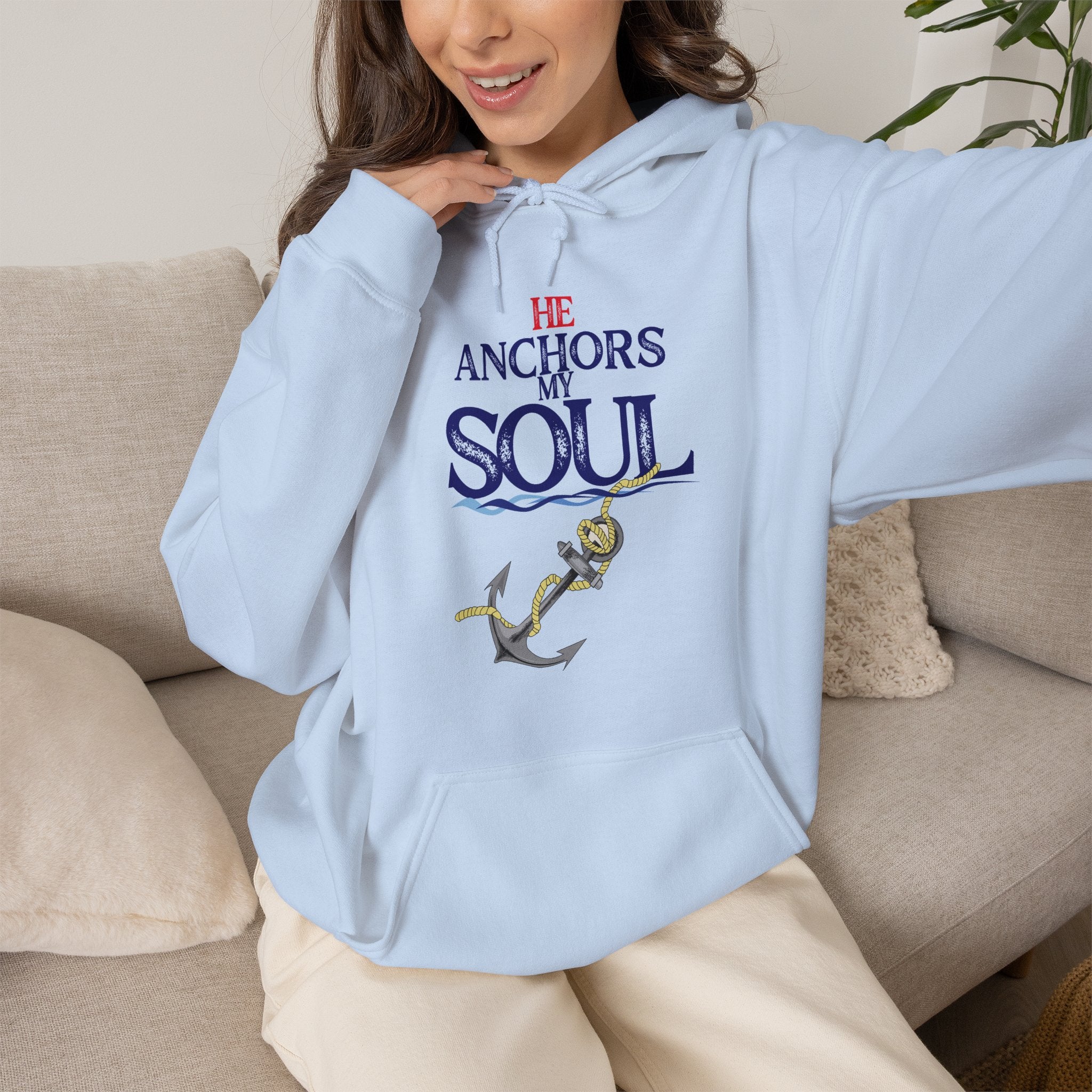 Anchor of My Soul Hoodie - Nautical Anchor & Rope Graphic Sweatshirt