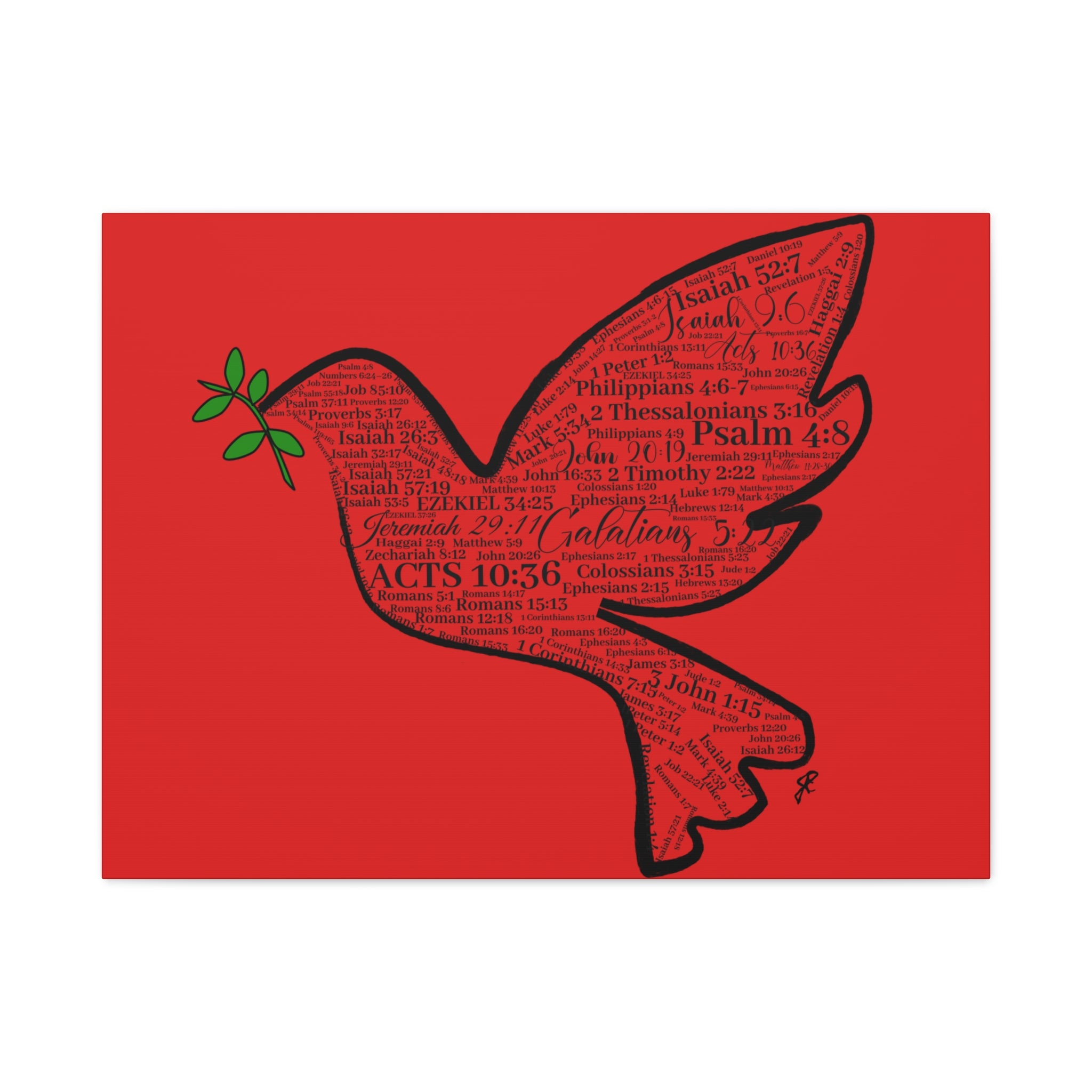 Red "Peace" Scripture Wall Art Canvas – Christian Faith Bible Verse Decor