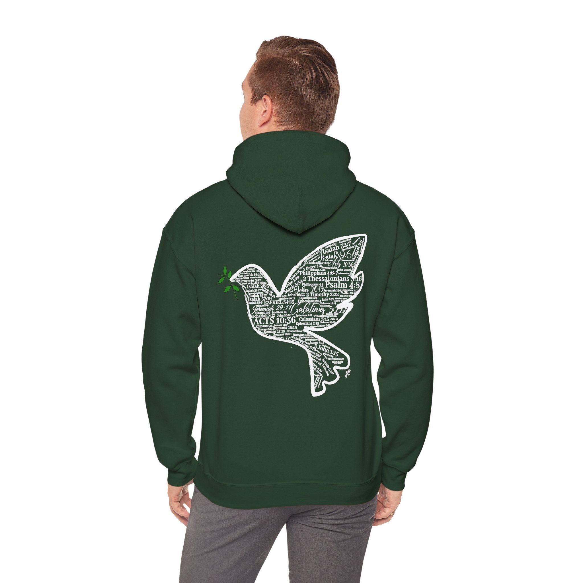 Peace Dove Hoodie — God of Peace Script Graphic Hooded Sweatshirt