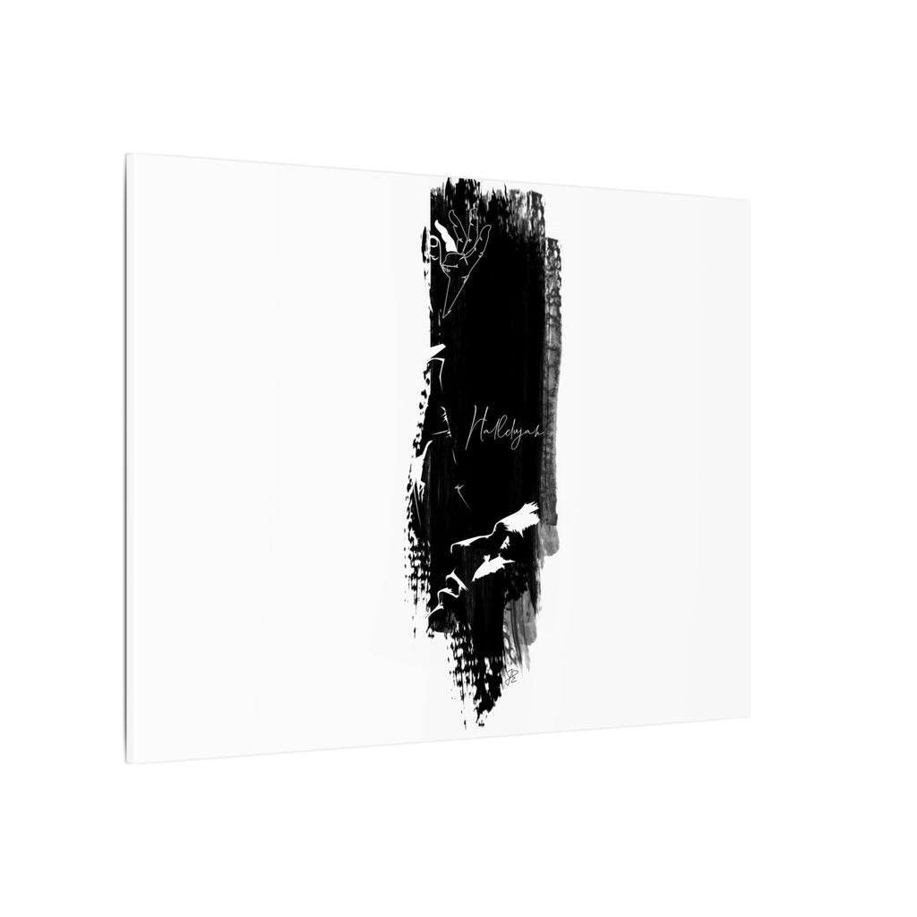 "Hallelujah" Abstract Black Brushstroke Canvas Print — Minimalist Stretched Wall Art
