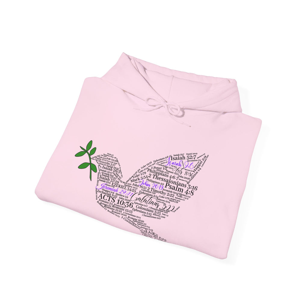 Peace Dove Hoodie — God of Peace Script Graphic Hooded Sweatshirt