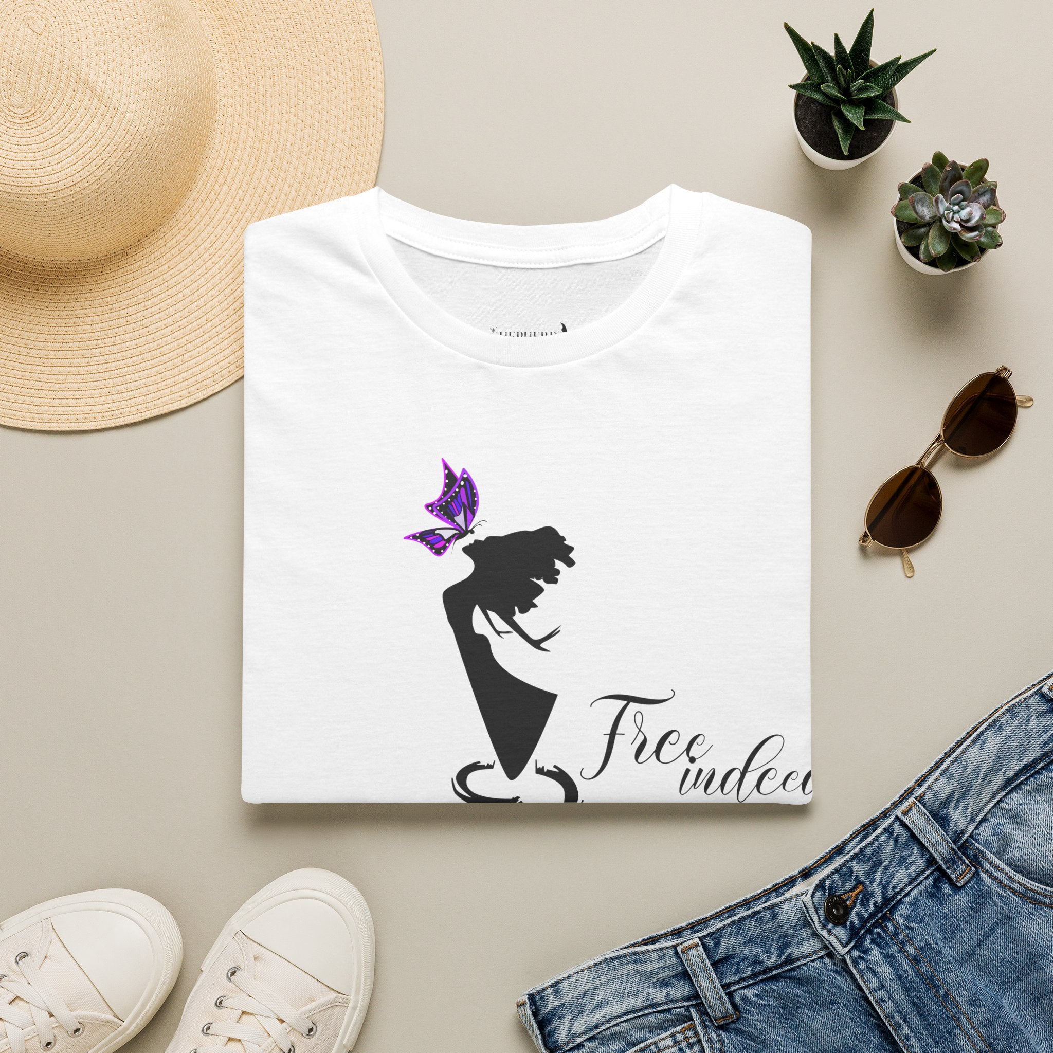 Free Indeed Tee — Inspirational Butterfly & Broken Chains T-Shirt