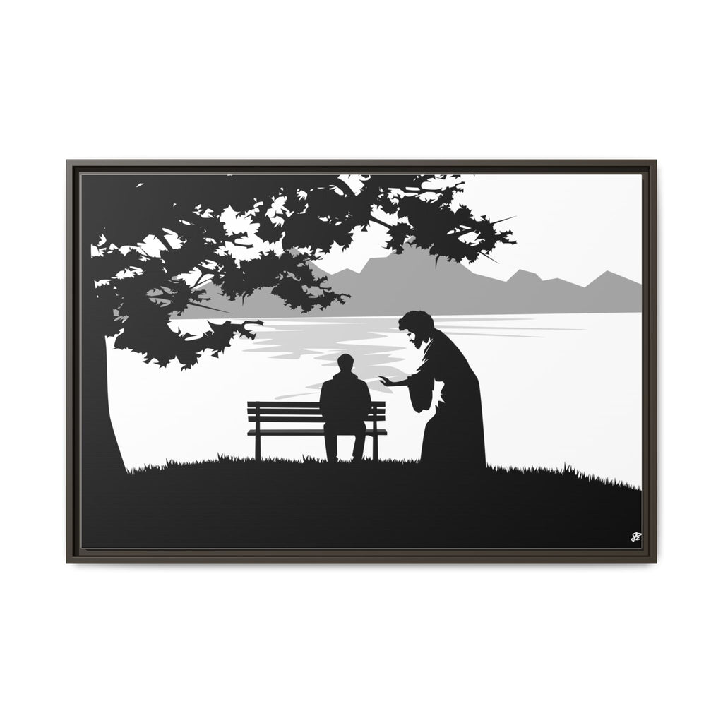 "Alone But Not Alone"-Framed Matte Canvas with Boarder