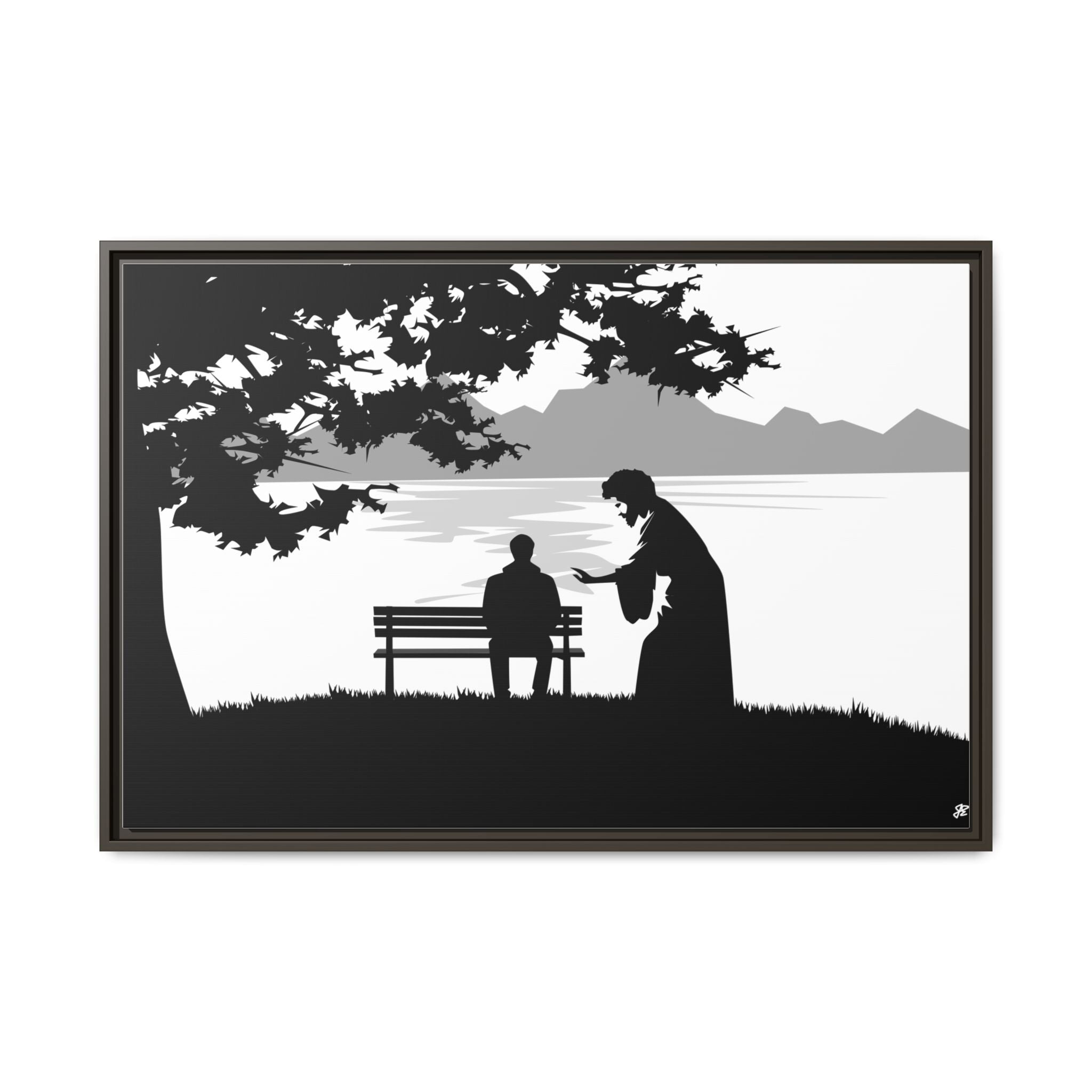 "Alone But Not Alone"-Framed Matte Canvas with Boarder