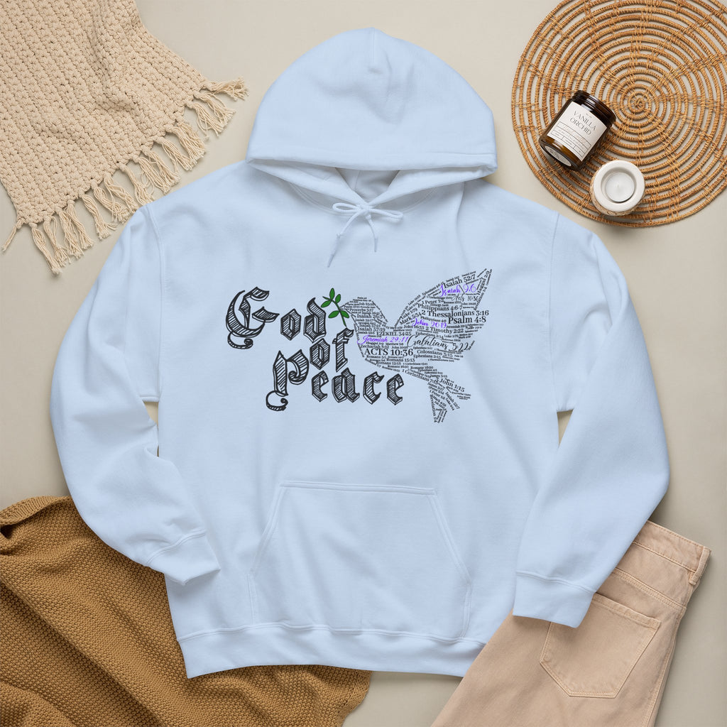 Peace Dove Hoodie — God of Peace Script Graphic Hooded Sweatshirt