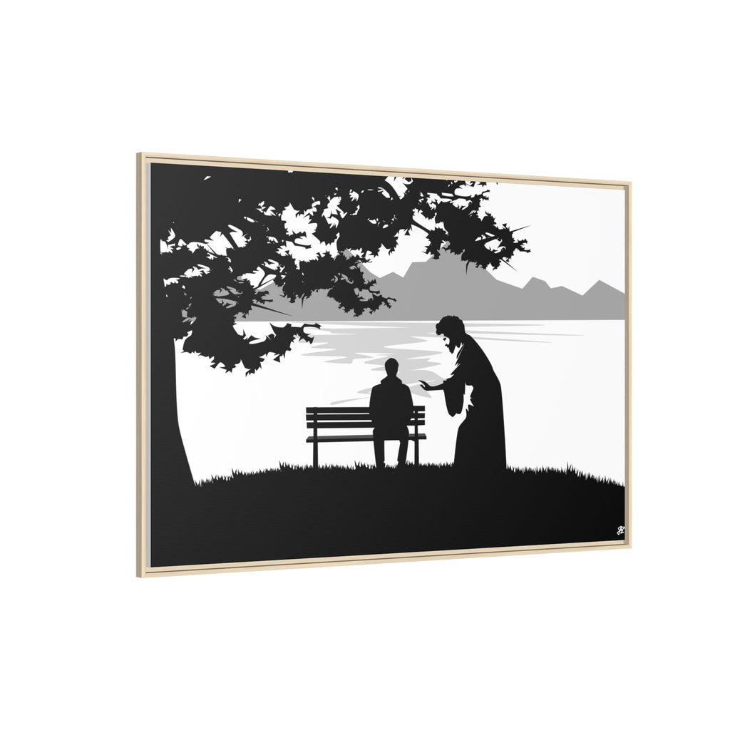 "Alone But Not Alone"-Framed Matte Canvas with Boarder