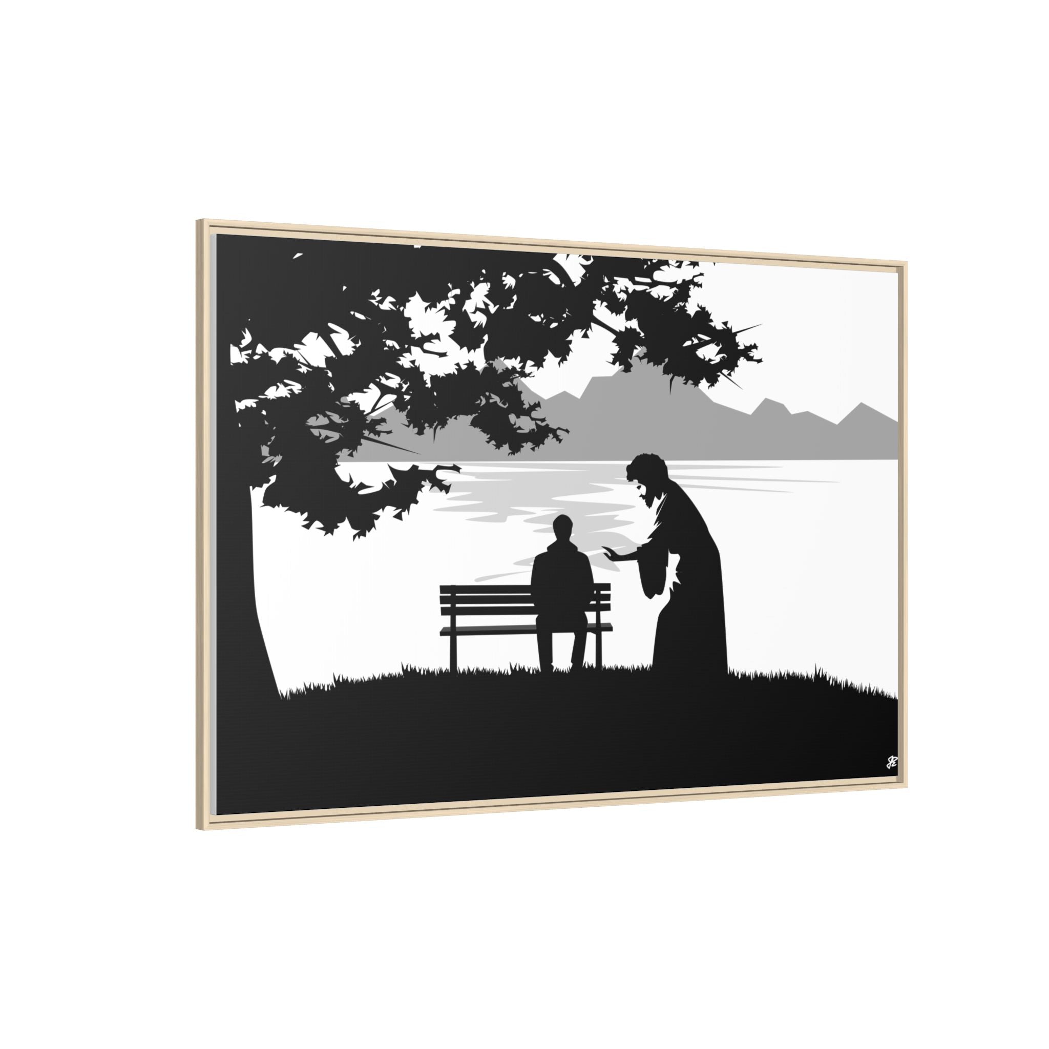 "Alone But Not Alone"-Framed Matte Canvas with Boarder